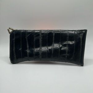 Black leather sunglasses case